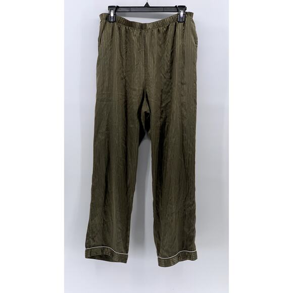 EKOUAER Women's Brown Striped Pull-On Lightweight Relaxed-Fit Pajama Pants SZ M - Picture 1 of 11